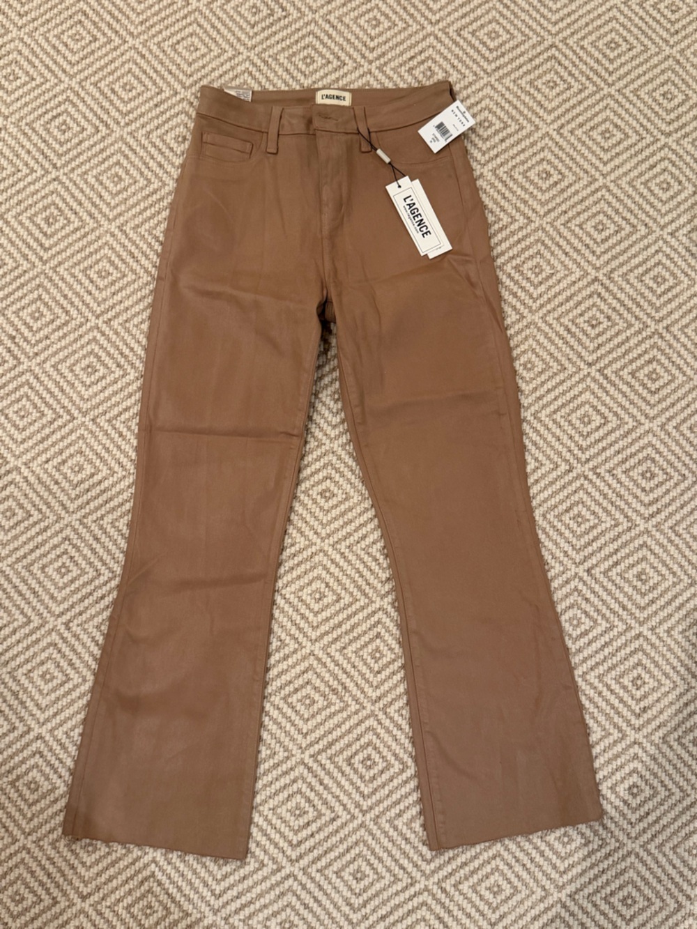 L'AGENCE Kendra High Rise Cropped Flared Jeans in Cappuccino
